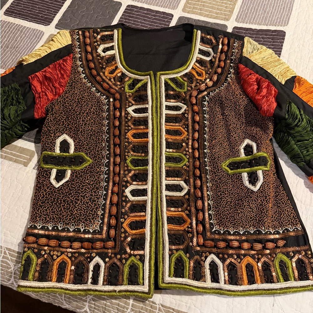 Vintage Ethnic Embroidered Multicolor Jacket